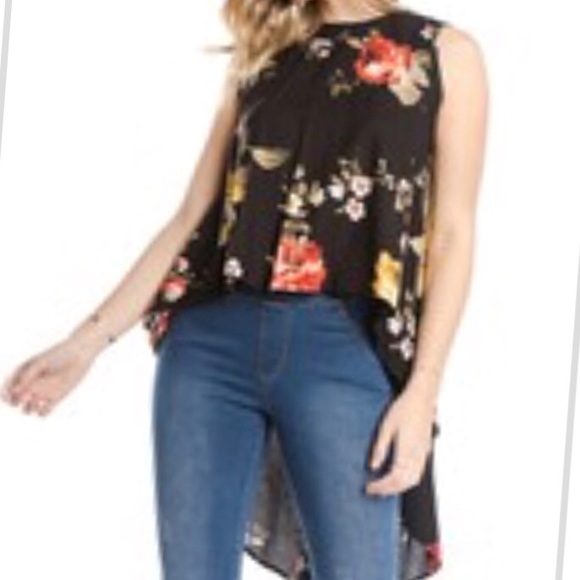 Floral high low Top (A20) - Picture 2 of 5
